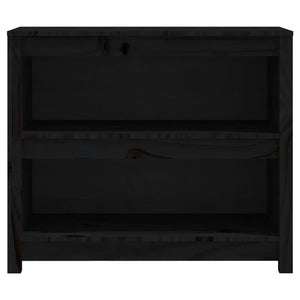Libreria Nera 80x35x68 cm in Legno Massello di Pino 821678