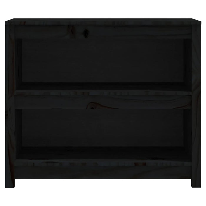 Libreria Nera 80x35x68 cm in Legno Massello di Pino 821678