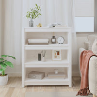 Libreria Bianca 80x35x97 cm in Legno Massello di Pino