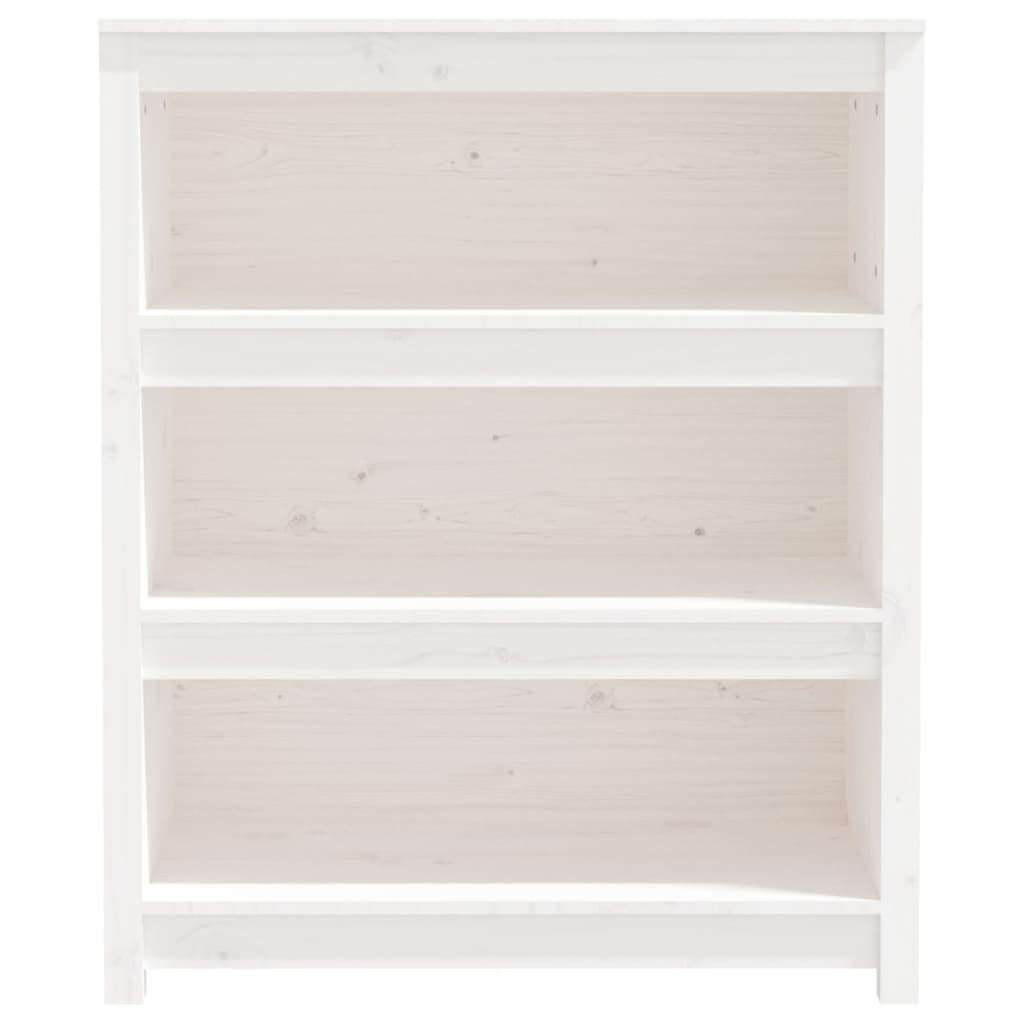 Libreria Bianca 80x35x97 cm in Legno Massello di Pino