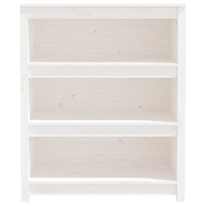 Libreria Bianca 80x35x97 cm in Legno Massello di Pino