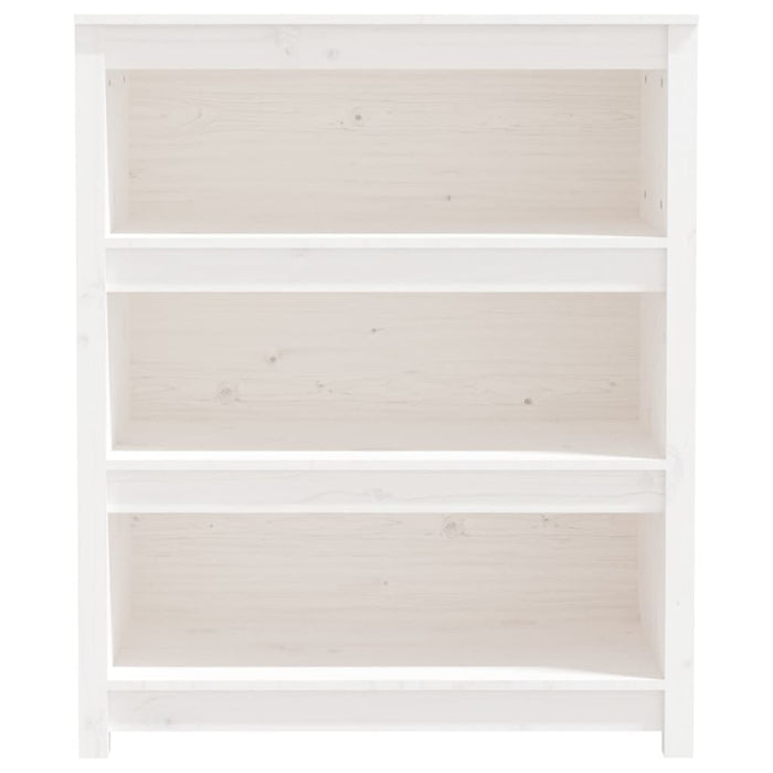 Libreria Bianca 80x35x97 cm in Legno Massello di Pino