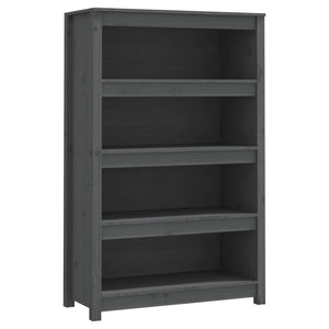 Libreria Grigia 80x35x126 cm in Legno Massello di Pino 821686