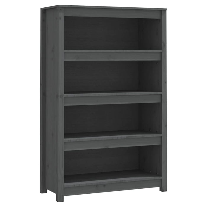 Libreria Grigia 80x35x126 cm in Legno Massello di Pino 821686