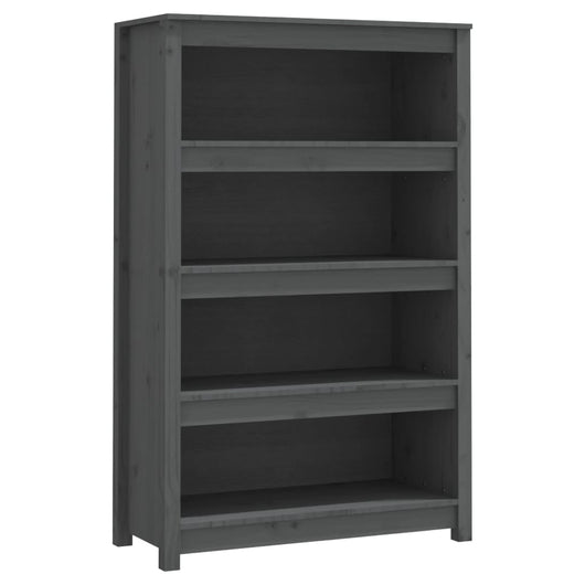 Libreria Grigia 80x35x126 cm in Legno Massello di Pino 821686