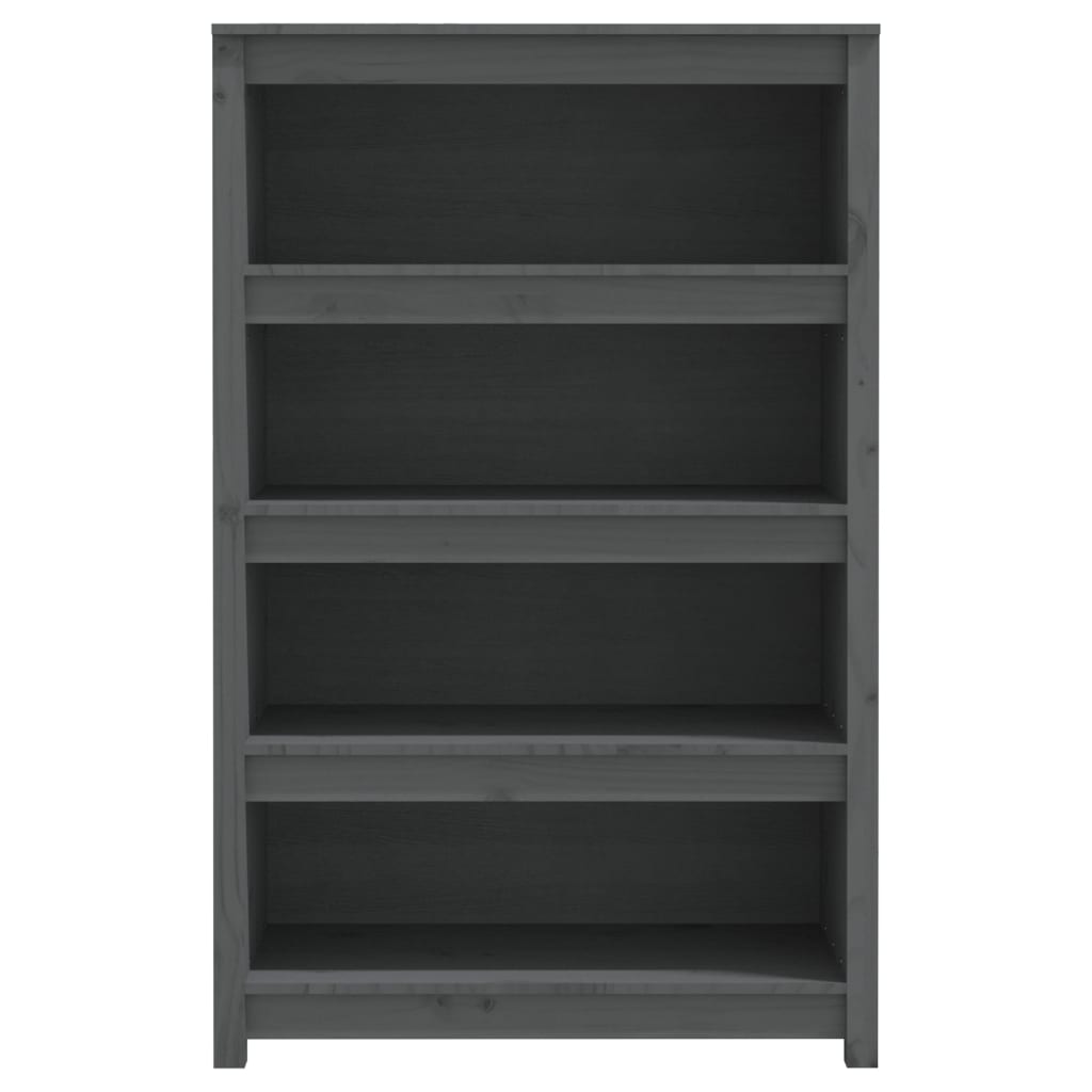 Libreria Grigia 80x35x126 cm in Legno Massello di Pino 821686