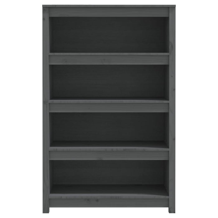 Libreria Grigia 80x35x126 cm in Legno Massello di Pino 821686