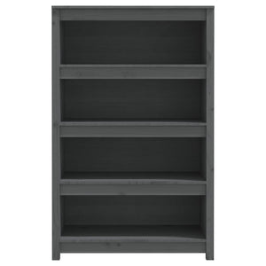 Libreria Grigia 80x35x126 cm in Legno Massello di Pino 821686