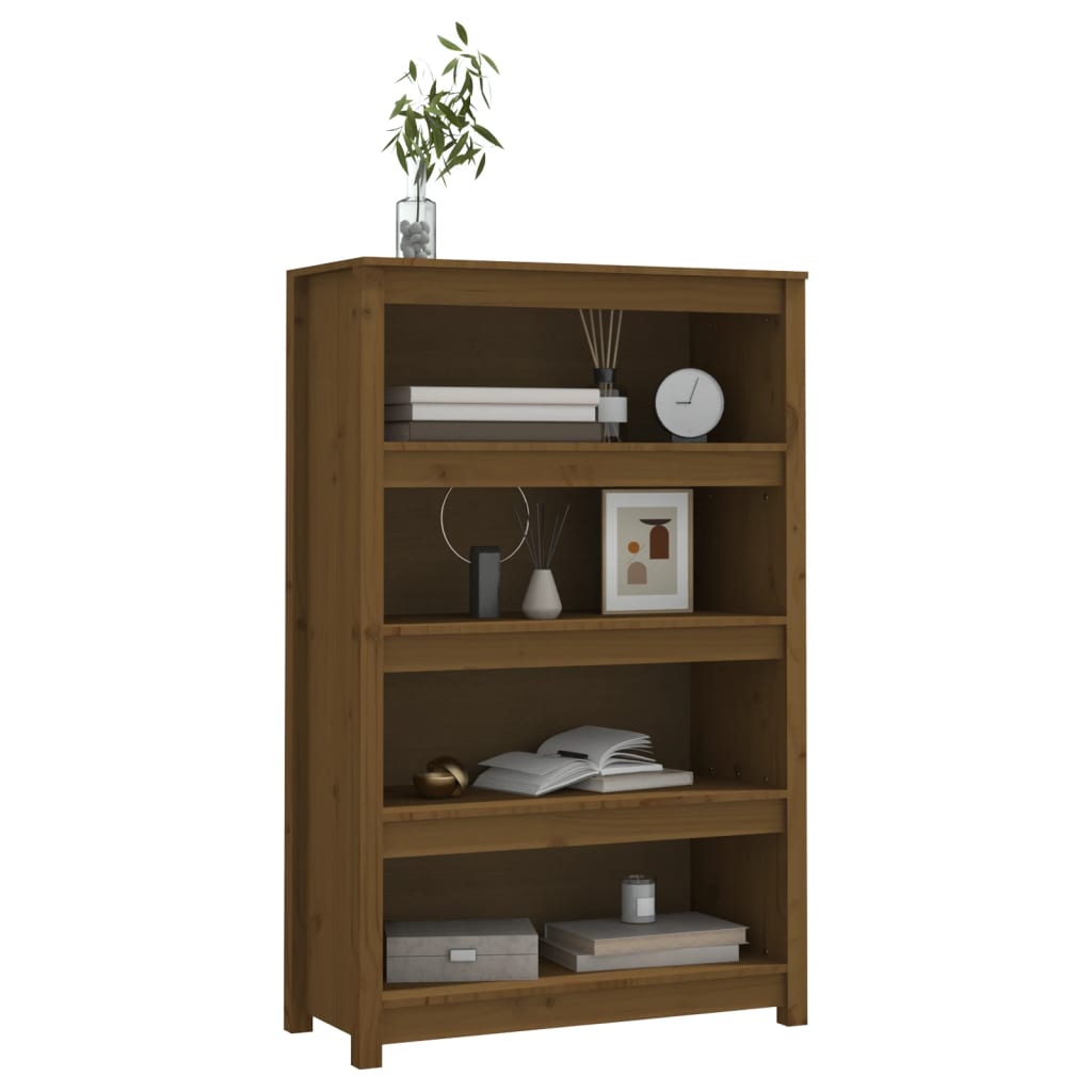 Libreria Marrone ambra 80x35x126 cm in Legno Massello di Pino 821687
