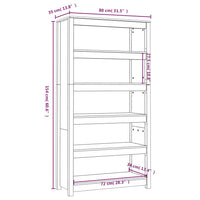 Libreria Marrone ambra 80x35x154 cm in Legno Massello di Pino 821692