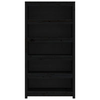 Libreria Nera 80x35x154 cm in Legno Massello di Pino 821693