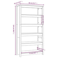 Libreria Nera 80x35x154 cm in Legno Massello di Pino 821693