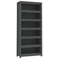 Libreria Grigia 80x35x183 cm in Legno Massello di Pino 821696