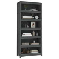 Libreria Grigia 80x35x183 cm in Legno Massello di Pino 821696