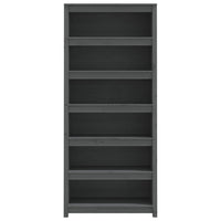 Libreria Grigia 80x35x183 cm in Legno Massello di Pino 821696