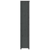 Libreria Grigia 80x35x183 cm in Legno Massello di Pino 821696