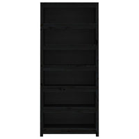 Libreria Nera 80x35x183 cm in Legno Massello di Pino 821698