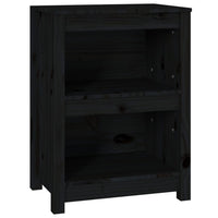 Libreria Nera 50x35x68 cm in Legno Massello di Pino 821703