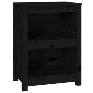Libreria Nera 50x35x68 cm in Legno Massello di Pino 821703