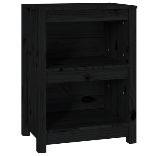 Libreria Nera 50x35x68 cm in Legno Massello di Pino 821703