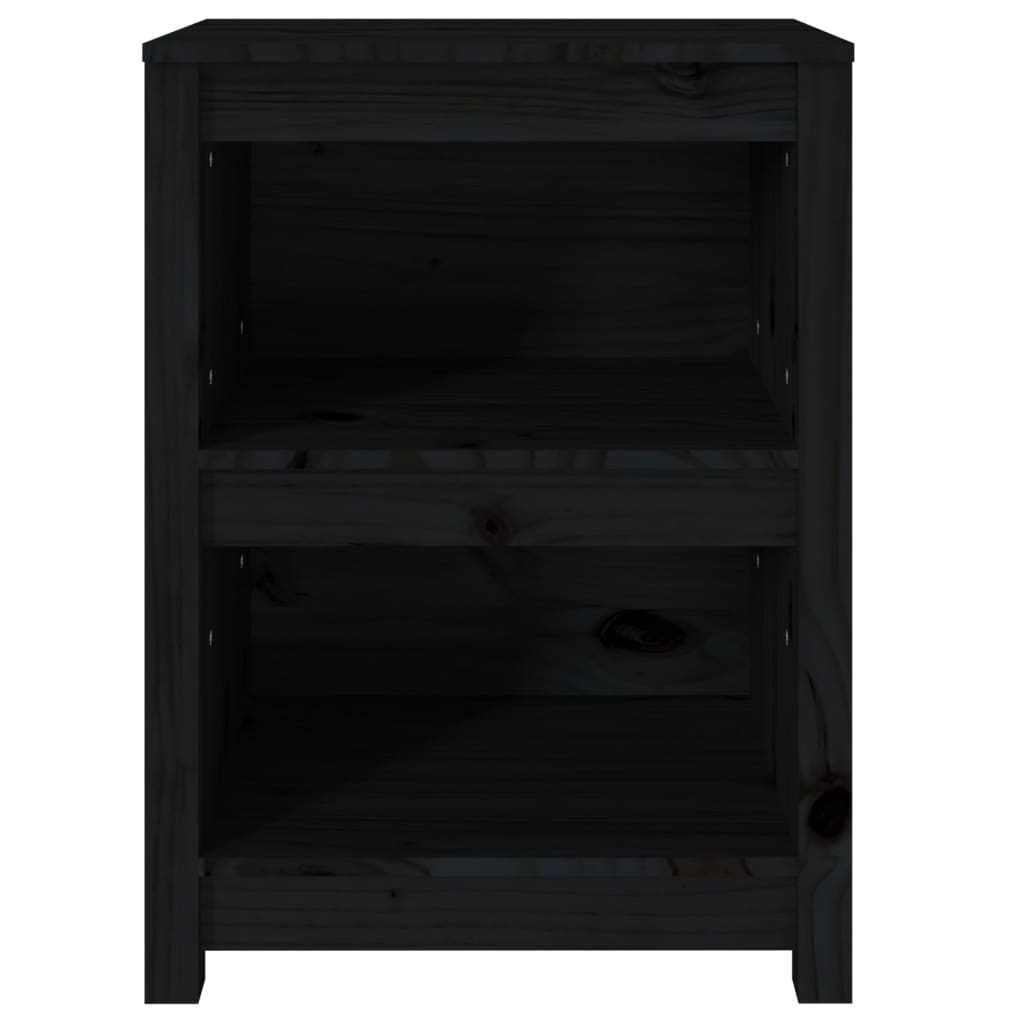 Libreria Nera 50x35x68 cm in Legno Massello di Pino 821703