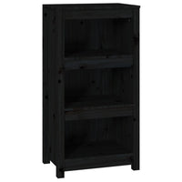 Libreria Nera 50x35x97 cm in Legno Massello di Pino 821708