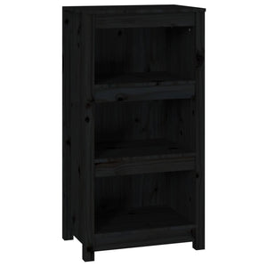 Libreria Nera 50x35x97 cm in Legno Massello di Pino 821708