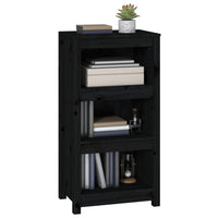 Libreria Nera 50x35x97 cm in Legno Massello di Pino 821708