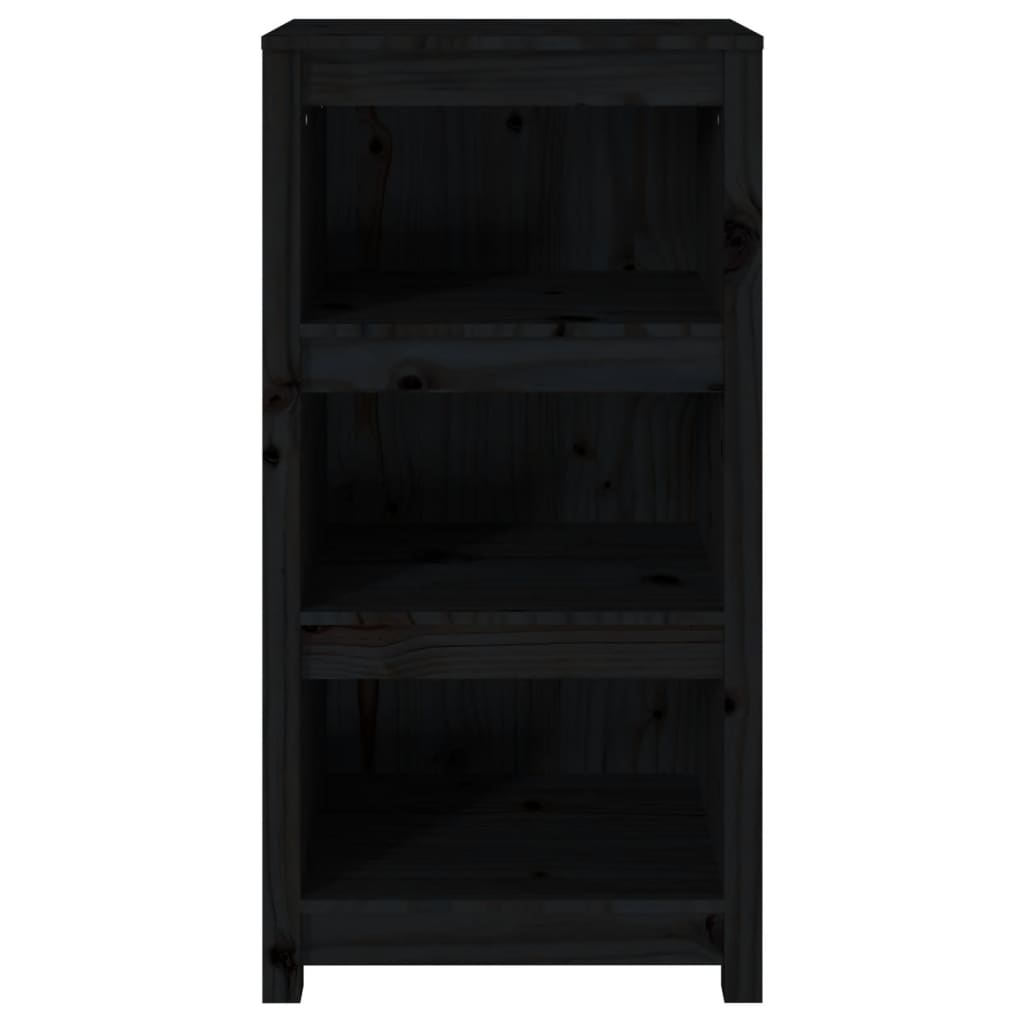 Libreria Nera 50x35x97 cm in Legno Massello di Pino 821708