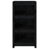 Libreria Nera 50x35x97 cm in Legno Massello di Pino 821708