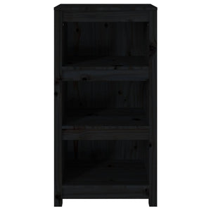 Libreria Nera 50x35x97 cm in Legno Massello di Pino 821708
