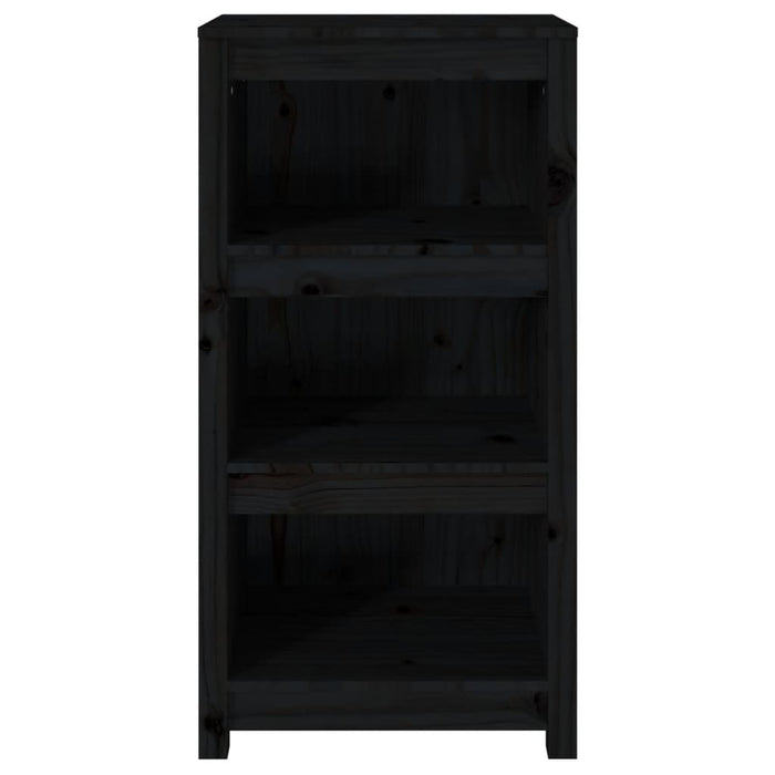 Libreria Nera 50x35x97 cm in Legno Massello di Pino 821708
