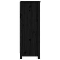 Libreria Nera 50x35x97 cm in Legno Massello di Pino 821708