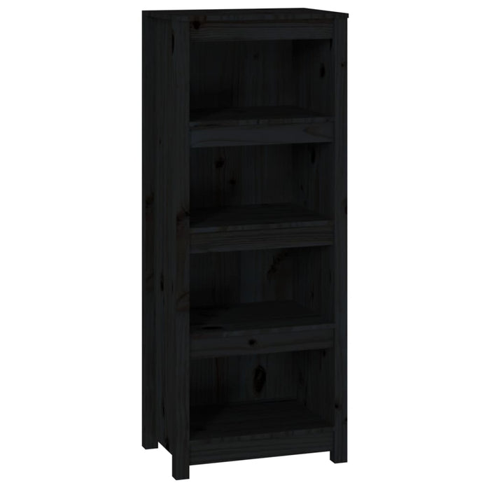 Libreria Nera 50x35x125,5 cm in Legno Massello di Pino 821713