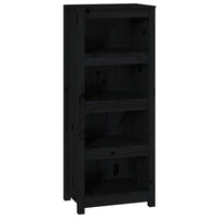 Libreria Nera 50x35x125,5 cm in Legno Massello di Pino 821713