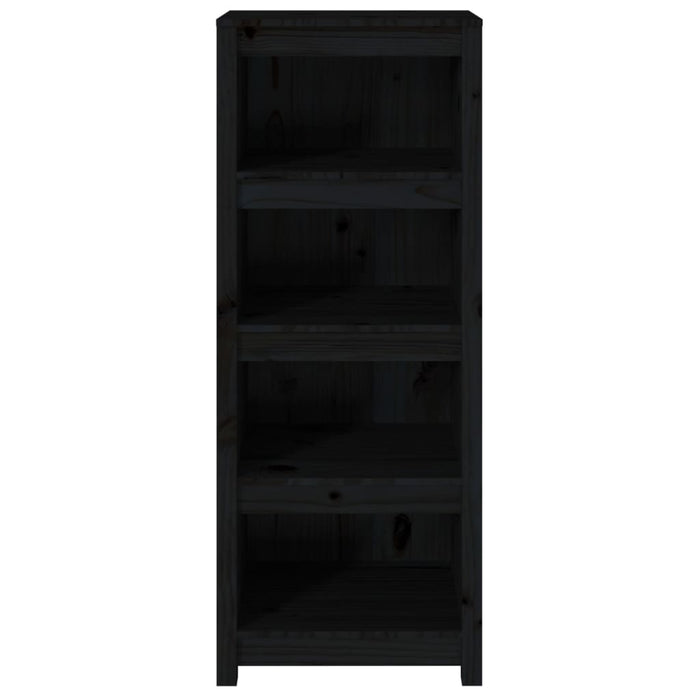 Libreria Nera 50x35x125,5 cm in Legno Massello di Pino 821713