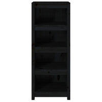 Libreria Nera 50x35x125,5 cm in Legno Massello di Pino 821713