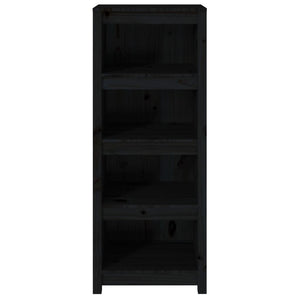 Libreria Nera 50x35x125,5 cm in Legno Massello di Pino 821713