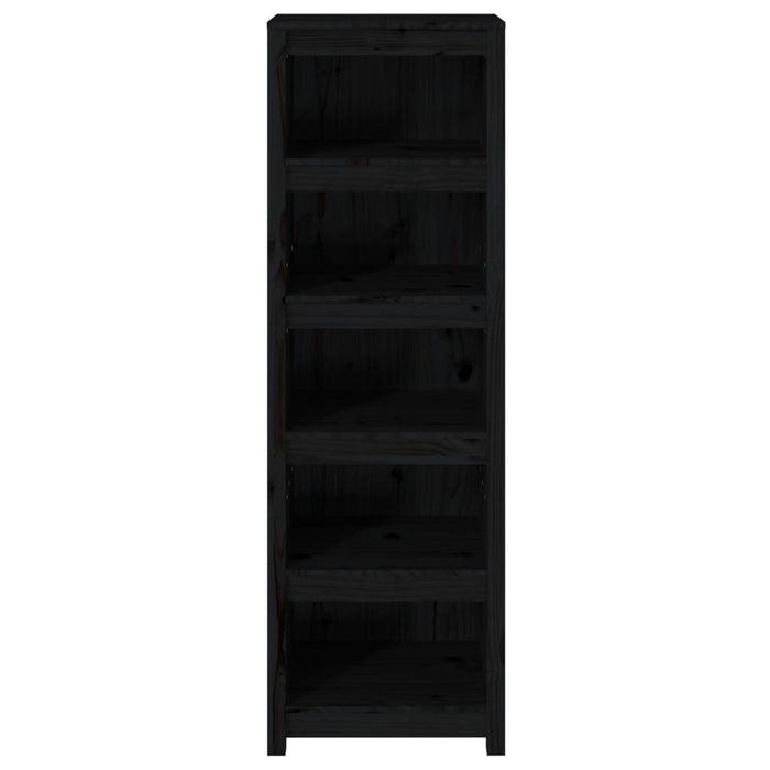 Libreria Nera 50x35x154 cm in Legno Massello di Pino 821718