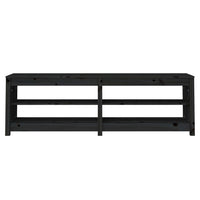 Scarpiera Nera 160x36,5x50 cm in Legno Massello di Pino 821728