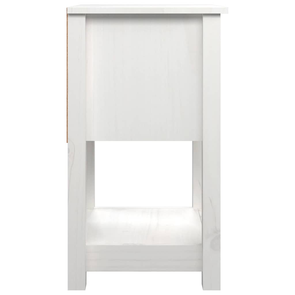 Comodini 2 pz Bianca 40x35x61,5 cm in Legno Massello di Pino 821732
