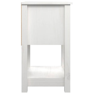 Comodini 2 pz Bianca 40x35x61,5 cm in Legno Massello di Pino 821732