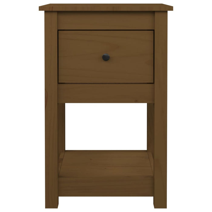 Comodino Marrone Ambra 40x35x61,5 cm in Legno Massello di Pino 821735