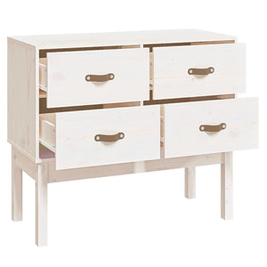 Mobile Consolle Bianco 90x40x78 cm in Legno Massello di Pino 821740