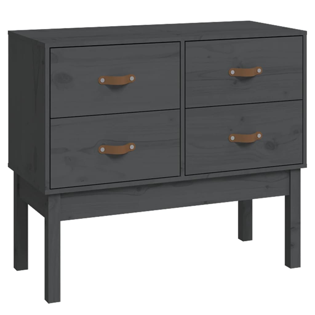 Mobile Consolle Grigia 90x40x78 cm in Legno Massello di Pino 821741