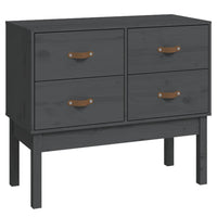 Mobile Consolle Grigia 90x40x78 cm in Legno Massello di Pino 821741