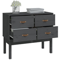 Mobile Consolle Grigia 90x40x78 cm in Legno Massello di Pino 821741