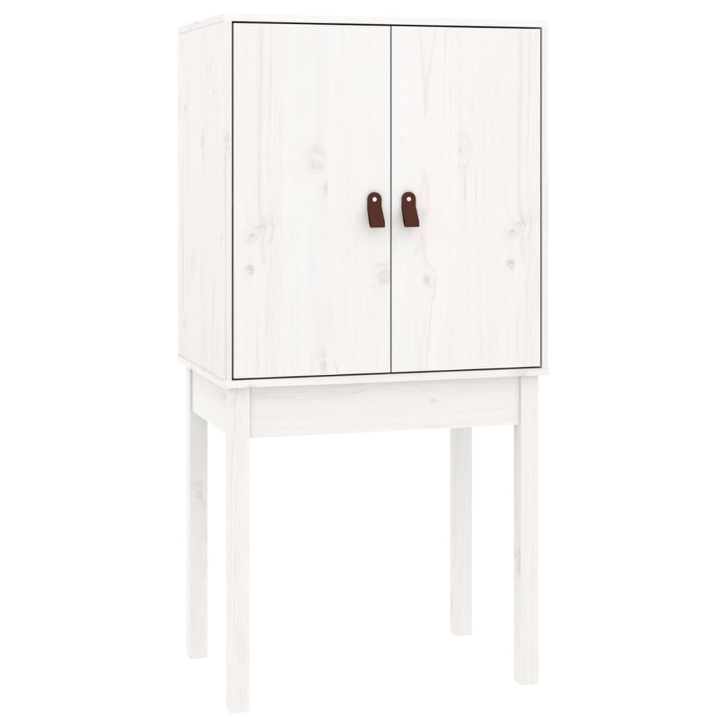 Credenza Bianca 60x40x120 cm in Legno Massello di Pino 821745