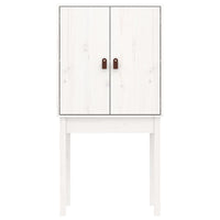 Credenza Bianca 60x40x120 cm in Legno Massello di Pino 821745