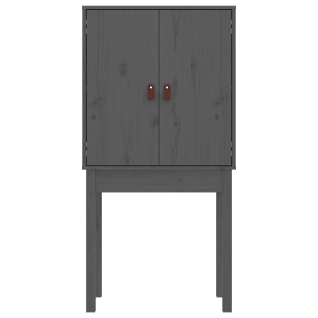 Credenza Grigia 60x40x120 cm in Legno Massello di Pino 821746